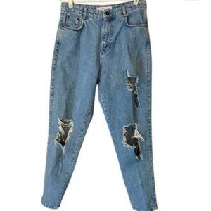 Subdued Boyfriend Fit Jeans High Rise Straight Leg Distressed 29 Waist